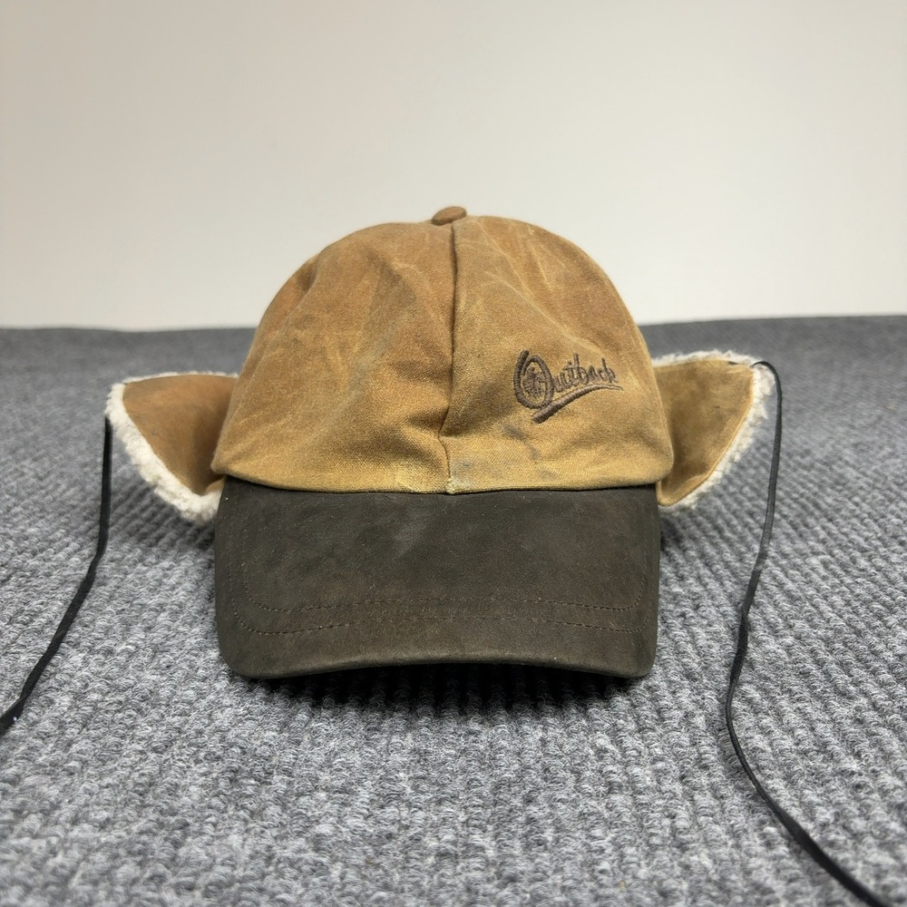 Outback Trading Co Trapper Hat Men M Brown Waxed Cotton McKinley Ear Flap Rugged